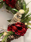 Owl Wreath with LED 20”