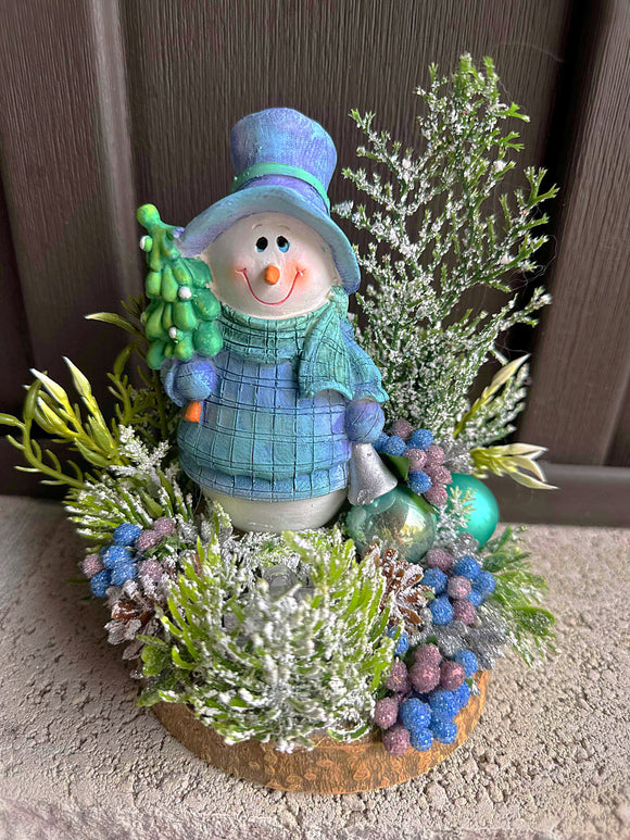 Blue Holiday Snowman Mini
6