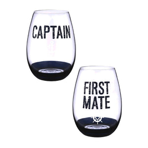 Glasses Stemless Wine Captan/ Fist Mate