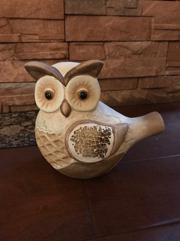 8”W x 7”H Ceramic Garden Owl