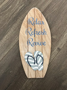 Relax Refresh Revive Wall Decor 14” x 6.5”