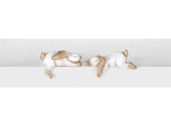 Laying Shelf Rabbits Set of 2