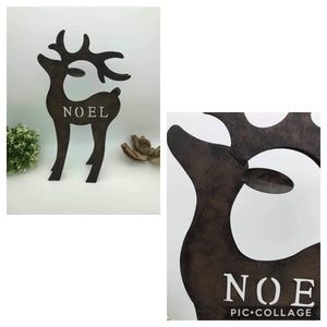 Metal Noel Deer 18” x 10”