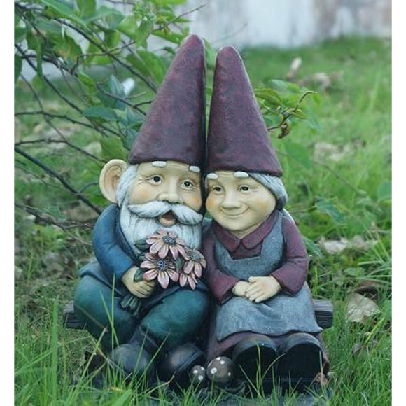 Gnome- Old Couple On Bench