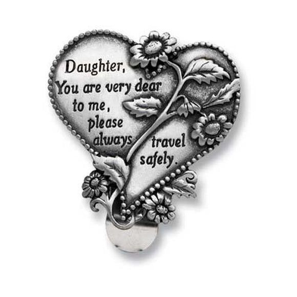 Daughter Heart w/Daisies Visor Clip