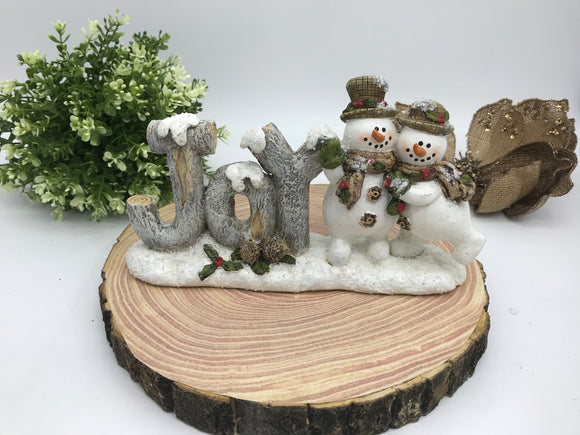 Snowman Couple Joy 9”x5”
