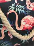 Flamingo Print Canvas Tote Bag 11” x 17”