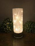 Glass LED Fairy Lights Lantern  10” x 4”