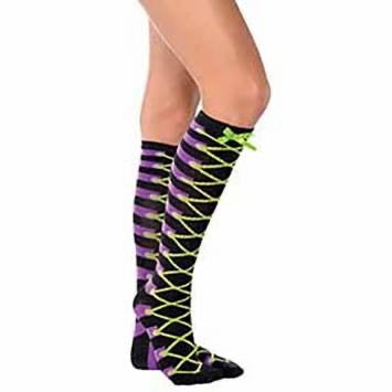 Socks - Laced Up Witch Adult Knee High