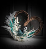 Turquoise Breeze Heart Wall Wreath
