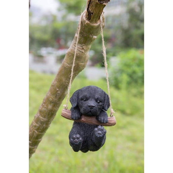 Black Lab Puppy Hanging