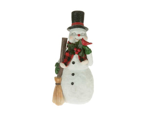 Snowman with Cardinal & Broom