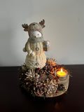 Snowman with tealight holder