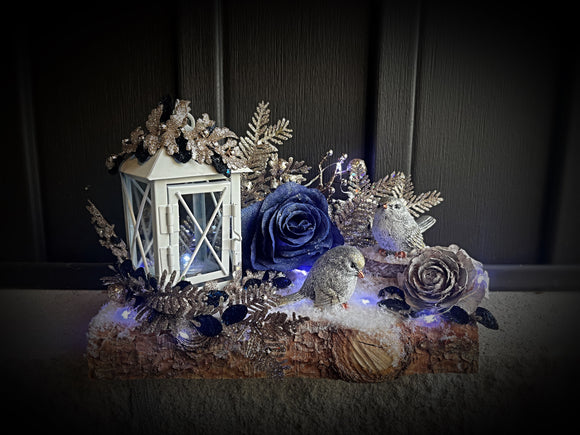LED Winter Blue Rose Scene