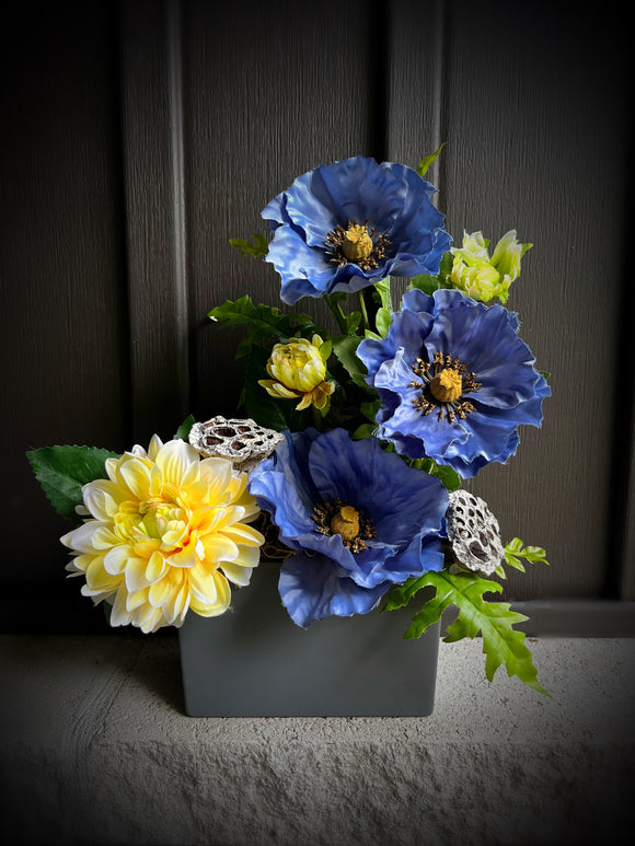 Blue/ Yellow Floral Arrangement