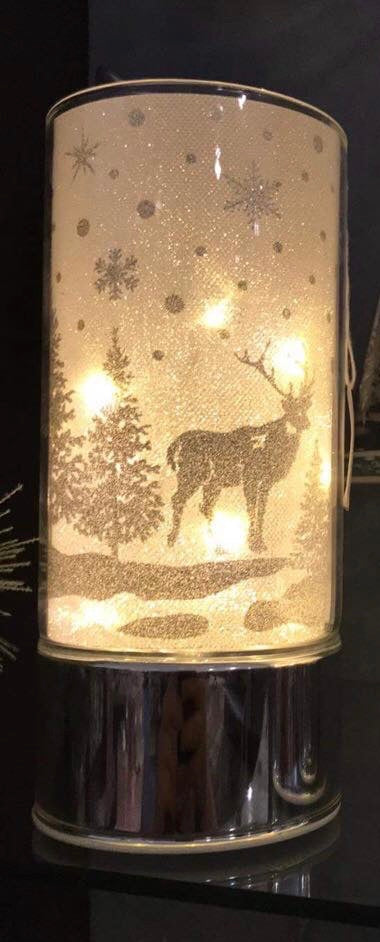 Deer On Vase LED On Base  8”