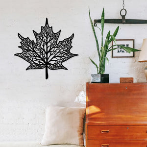 Maple Leaf Veins Metal Wall Art